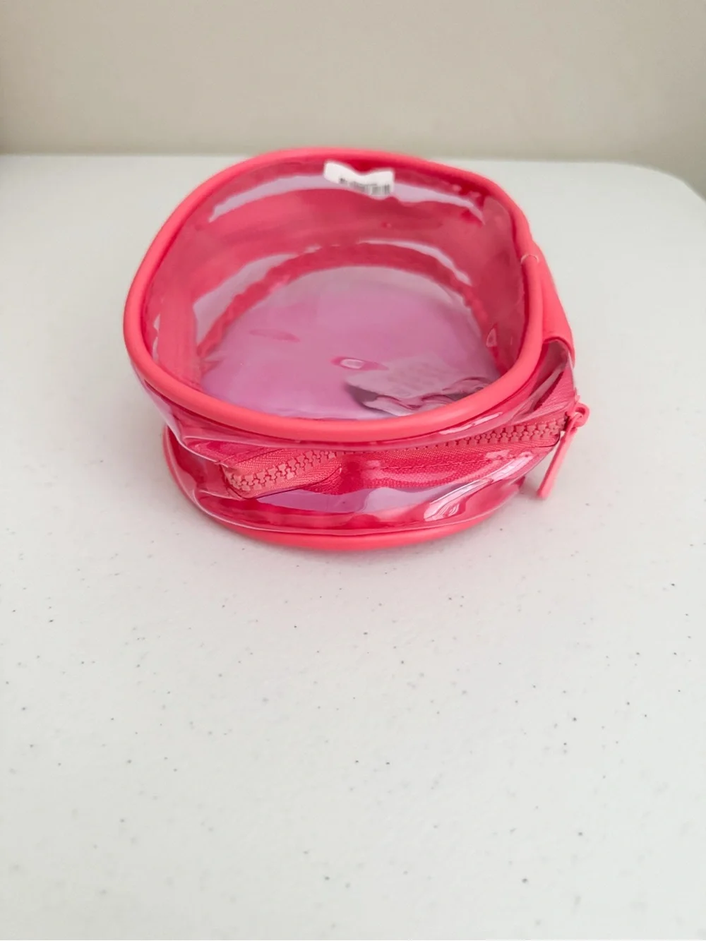 Ulta Clear Neon Pink Zip Cosmetic Pouch